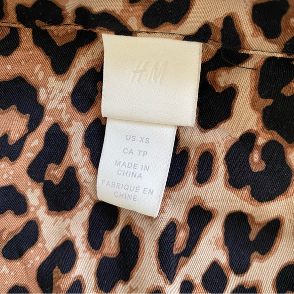 H&M LEOPARD PRINT SHIRT MIDI DRESS - Picture 9 of 10
